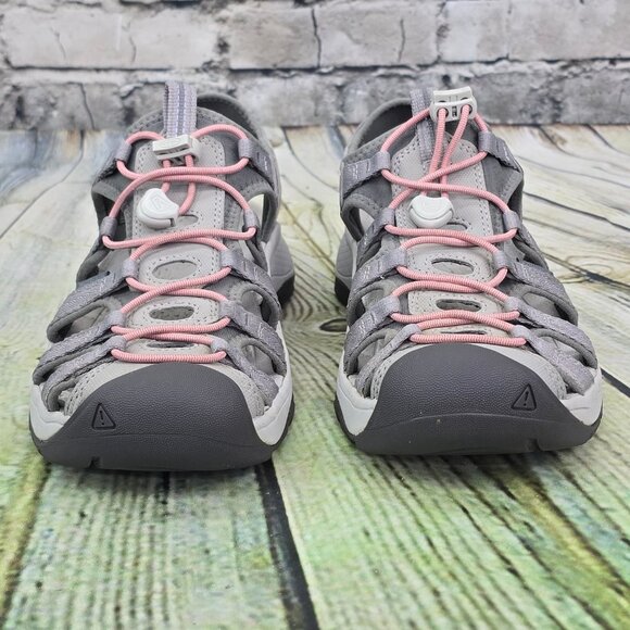 KEEN Astoria West Sandals Women’s 8.5 Gray Coral Waterproof 1023589 w/Box - Picture 4 of 10